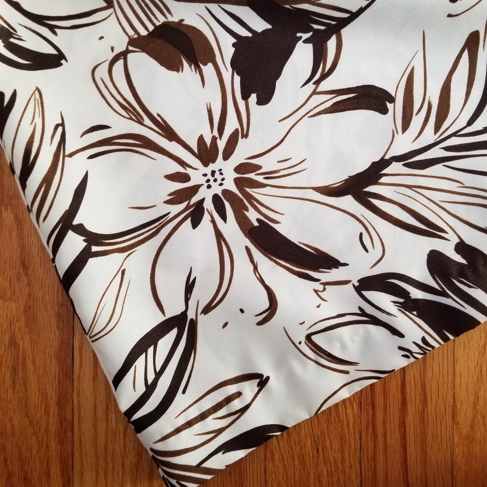 Dressbarn Floral Cocktail Dress White Brown 12 - Picture 4 of 8